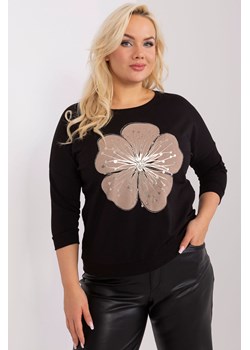 Damska bluzka plus size z bawełny czarny ze sklepu 5.10.15 w kategorii Bluzki damskie - zdjęcie 169710837
