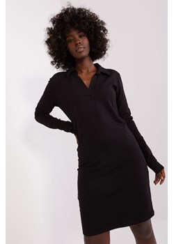 Czarna sukienka basic z długim rękawem RUE PARIS ze sklepu 5.10.15 w kategorii Sukienki - zdjęcie 169710946