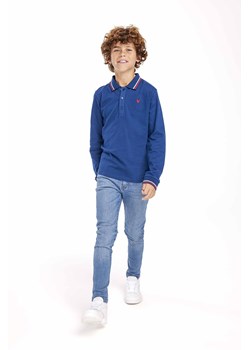 Niebieska bluzka polo chłopięca z długim rękawem ze sklepu 5.10.15 w kategorii T-shirty chłopięce - zdjęcie 169710968