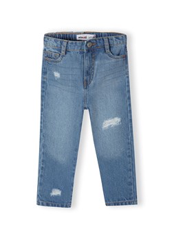 Jeansy o luźnym kroju dla małej dziewczynki z przetarciami ze sklepu 5.10.15 w kategorii Spodnie dziewczęce - zdjęcie 169711027