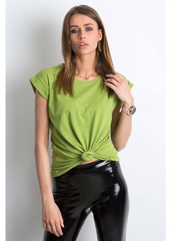Gładki t-shirt damski jasnozielony ze sklepu 5.10.15 w kategorii Bluzki damskie - zdjęcie 169711175