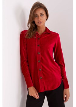 Bordowa sztruksowa koszula z guzikami ze sklepu 5.10.15 w kategorii Koszule damskie - zdjęcie 169711657