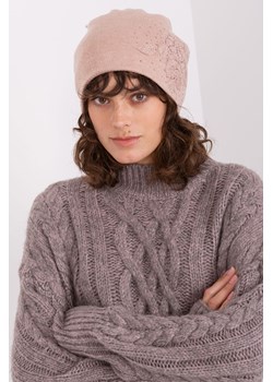 Brudnoróżowa czapka z kaszmirem ze sklepu 5.10.15 w kategorii Czapki zimowe damskie - zdjęcie 169711667