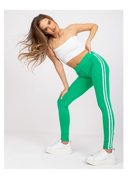 Leginsy sportowe z lampasem - zielone ze sklepu 5.10.15 w kategorii Spodnie damskie - zdjęcie 169711688