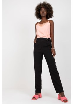 Czarne garniturowe spodnie z materiału z prostą nogawką ze sklepu 5.10.15 w kategorii Spodnie damskie - zdjęcie 169711909