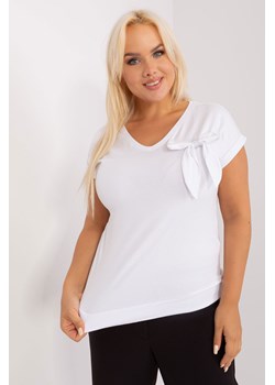 Biała damska bluzka plus size z dekoltem V ze sklepu 5.10.15 w kategorii Bluzki damskie - zdjęcie 169711975