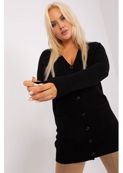 Czarny rozpinany kardigan plus size z wiskozą ze sklepu 5.10.15 w kategorii Swetry damskie - zdjęcie 169712099