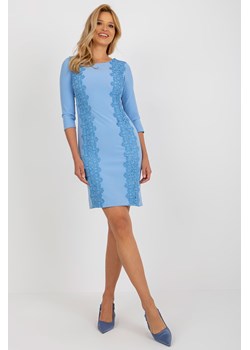 Jasnoniebieska sukienka koktajlowa z rękawem 3/4 ze sklepu 5.10.15 w kategorii Sukienki - zdjęcie 169712325