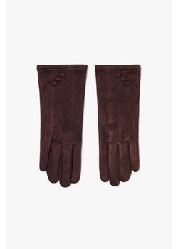 Zamszowe rękawiczki damskie ciemnobrązowe ze sklepu 5.10.15 w kategorii Rękawiczki damskie - zdjęcie 169712439