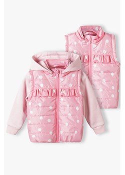 Różowa kurtka przejściowa dla niemowlaka z kapturem 2w1 ze sklepu 5.10.15 w kategorii Kombinezony i kurtki - zdjęcie 169712507