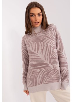Jasnofioletowy sweter damski z golfem o kroju oversize ze sklepu 5.10.15 w kategorii Swetry damskie - zdjęcie 169712575