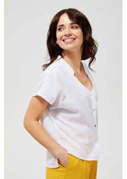 Koszula damska bawełniana a na krótki rękaw oversize biała ze sklepu 5.10.15 w kategorii Bluzki damskie - zdjęcie 169712695