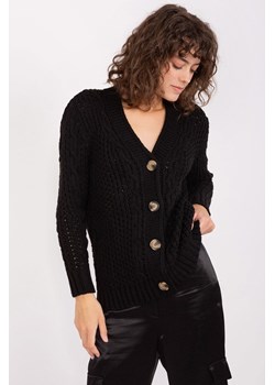 Czarny sweter rozpinany z wełną ze sklepu 5.10.15 w kategorii Swetry damskie - zdjęcie 169712707