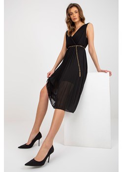 Czarna midi sukienka plisowana bez rękawów ze sklepu 5.10.15 w kategorii Sukienki - zdjęcie 169712766