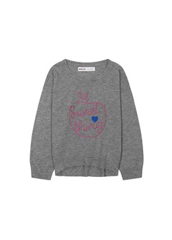 Szary sweter dziewczęcy z jabłuszkiem ze sklepu 5.10.15 w kategorii Bluzy i swetry - zdjęcie 169712775