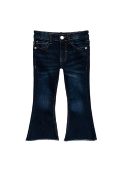 Ciemne spodnie jeansy typu flare dla dziewczynki ze sklepu 5.10.15 w kategorii Spodnie dziewczęce - zdjęcie 169713135