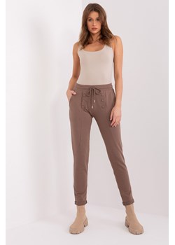 Spodnie dresowe z prostymi nogawkami brązowy ze sklepu 5.10.15 w kategorii Spodnie damskie - zdjęcie 169713276