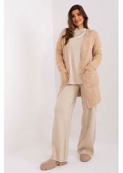 Beżowy dzianinowy kardigan ze sklepu 5.10.15 w kategorii Swetry damskie - zdjęcie 169713337