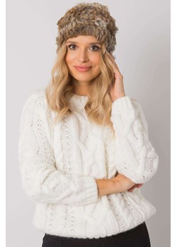 Beżowa futrzana czapka ze sklepu 5.10.15 w kategorii Czapki zimowe damskie - zdjęcie 169713388
