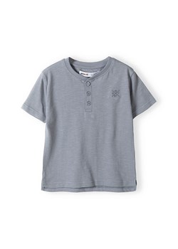 Szara koszulka bawełniana chłopięca z ozdobnymi guzikami ze sklepu 5.10.15 w kategorii T-shirty chłopięce - zdjęcie 169713556