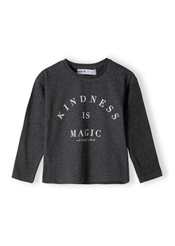 Szara bluzka dziewczęca z długim rękawem- kindness is magic ze sklepu 5.10.15 w kategorii Bluzki dziewczęce - zdjęcie 169713737