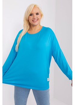 Bluzka plus size z długim rękawem niebieski ze sklepu 5.10.15 w kategorii Bluzki damskie - zdjęcie 169713839