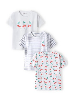 T-shirt bawełniany dla dziewczynki 3-pak wiśnie ze sklepu 5.10.15 w kategorii Bluzki dziewczęce - zdjęcie 169714048