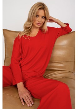 Czerwona damska bluzka basic dekoltem V ze sklepu 5.10.15 w kategorii Bluzki damskie - zdjęcie 169714545