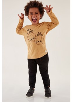 Brązowa bluzka z długim rękawem dla chłopca ze sklepu 5.10.15 w kategorii T-shirty chłopięce - zdjęcie 169714669
