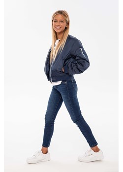 Ciemnoniebieskie spodnie jeansowe skinny dla dziewczynki ze sklepu 5.10.15 w kategorii Spodnie dziewczęce - zdjęcie 169714766