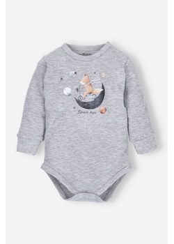 Body niemowlęce SPACE TOUR z bawełny organicznej dla chłopca - szare ze sklepu 5.10.15 w kategorii Body niemowlęce - zdjęcie 169714778