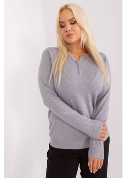 Szary damski sweter plus size z wiskozą ze sklepu 5.10.15 w kategorii Swetry damskie - zdjęcie 169714958