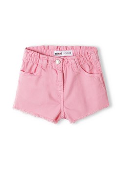 Krótkie spodenki tkaninowe dla dziewczynki- różowe ze sklepu 5.10.15 w kategorii Spodenki dziewczęce - zdjęcie 169715005