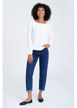 Bluzka damska z wiskozy z długim rękawem biała ze sklepu 5.10.15 w kategorii Bluzki damskie - zdjęcie 169715056