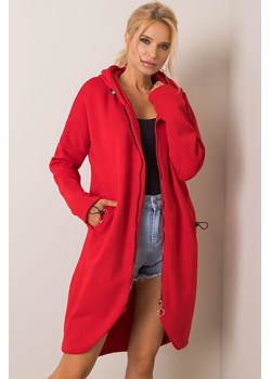 Długa bluza damska rozpinana - czerwona ze sklepu 5.10.15 w kategorii Bluzy damskie - zdjęcie 169715126