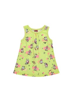 Limonkowa bawełniana sukienka niemowlęca z nadrukiem ze sklepu 5.10.15 w kategorii Sukienki niemowlęce - zdjęcie 169715278
