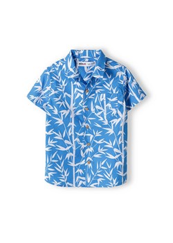 Niebieska koszula bawełniana chłopięca z krótkim rękawem ze sklepu 5.10.15 w kategorii Koszule chłopięce - zdjęcie 169715337