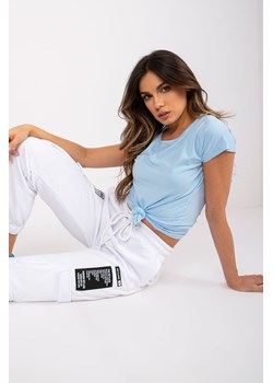 Gładki t-shirt bawełniany damski - niebieski ze sklepu 5.10.15 w kategorii Bluzki damskie - zdjęcie 169715348