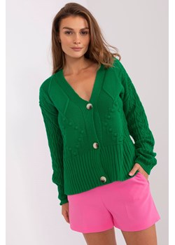 Zielony damski sweter rozpinany w warkocze ze sklepu 5.10.15 w kategorii Swetry damskie - zdjęcie 169715606