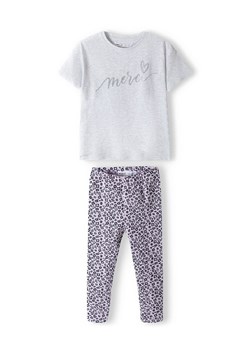 Komplet niemowlęcy - szary t-shirt + legginsy w kwiatki ze sklepu 5.10.15 w kategorii Komplety niemowlęce - zdjęcie 169715659