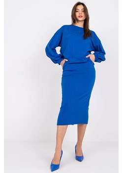 Dwuczęściowy komplet damski: spódnica i bluza - niebieska ze sklepu 5.10.15 w kategorii Komplety i garnitury damskie - zdjęcie 169715707