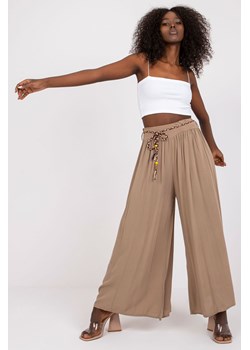 Ciemnobeżowe szerokie spodnie Surie OCH BELLA ze sklepu 5.10.15 w kategorii Spodnie damskie - zdjęcie 169715858