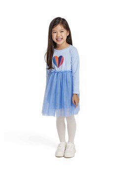 Dziewczęca sukienka z długim rękawem - niebieska - Minoti ze sklepu 5.10.15 w kategorii Sukienki dziewczęce - zdjęcie 169715929
