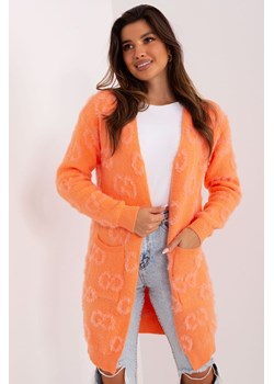 Pomarańczowy damski kardigan z kieszeniami ze sklepu 5.10.15 w kategorii Swetry damskie - zdjęcie 169716037