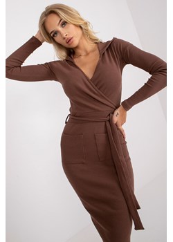 EX MODA Prążkowana sukienka dopasowana z kieszeniami Sabina ze sklepu 5.10.15 w kategorii Sukienki - zdjęcie 169716086