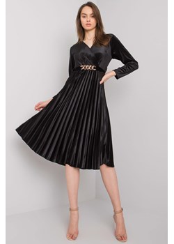 Sukienka z długim rękawem - czarna plisowana ze sklepu 5.10.15 w kategorii Sukienki - zdjęcie 169716298
