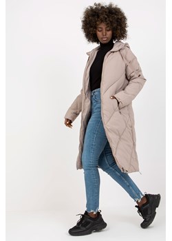 Beżowa długa kurtka zimowa damska z pikowaniem ze sklepu 5.10.15 w kategorii Płaszcze damskie - zdjęcie 169716427