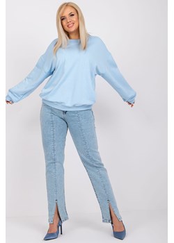 Jasnoniebieska bluza dresowa plus size z bawełny Mischa ze sklepu 5.10.15 w kategorii Bluzy damskie - zdjęcie 169716546