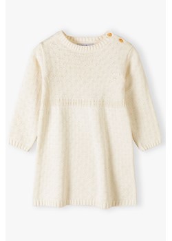 Sukienka niemowlęca z dzianiny swetrowej - ecru - 5.10.15. ze sklepu 5.10.15 w kategorii Sukienki niemowlęce - zdjęcie 169716556
