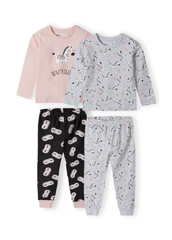 Piżama z długim rękawem w zabawny nadruk w zebry dziewczęca 2-pack ze sklepu 5.10.15 w kategorii Piżamy dziecięce - zdjęcie 169716618